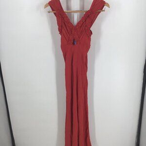 Doen, Amoretta Red Ruffle Cut Out Maxi Formal Dress Size XXS